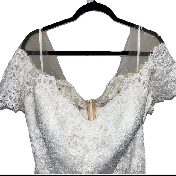 WATTERS 4011T Wedding Gown White Lace Mesh Dress 22W Bridal Maxi Train NWOT - Picture 5 of 13